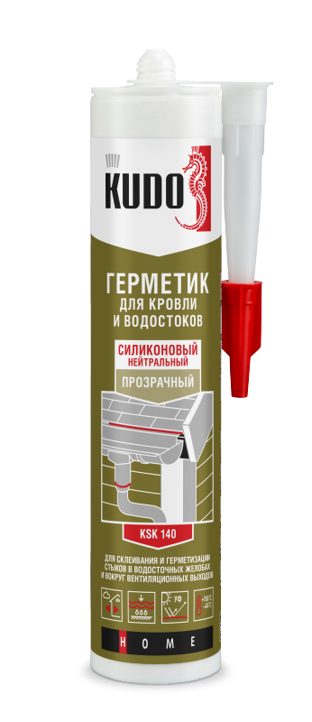Герметик KUDO силиконовый для кровли и водостоков